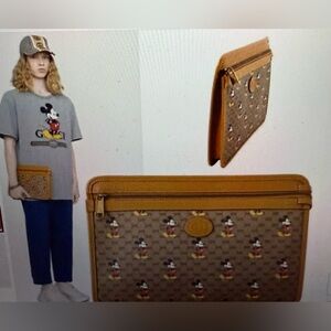 Gucci, new with tags in‎ original box, GG canvas, Mickey Mouse pouch clutch bag